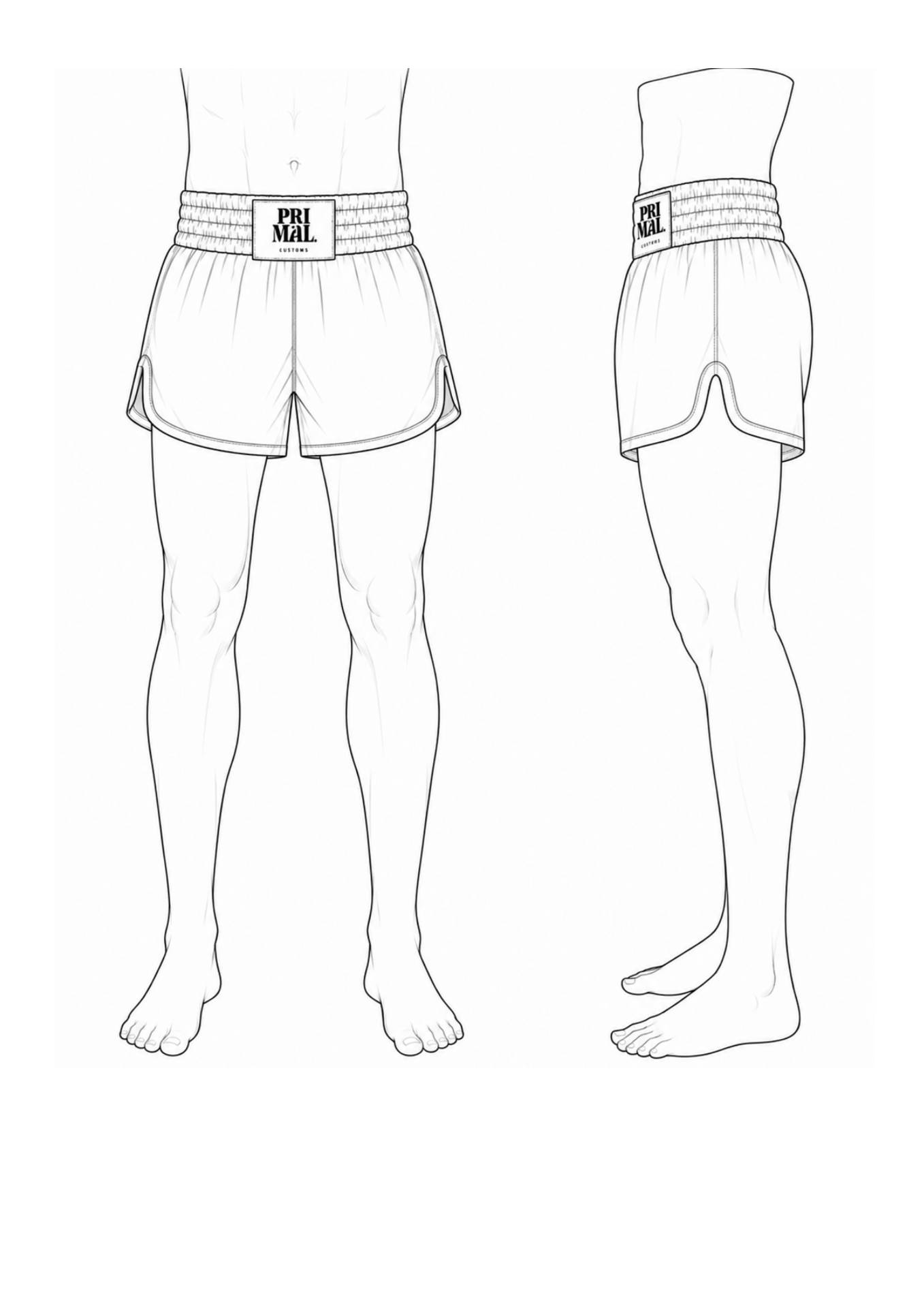 MUAYTHAI cut technical drawing