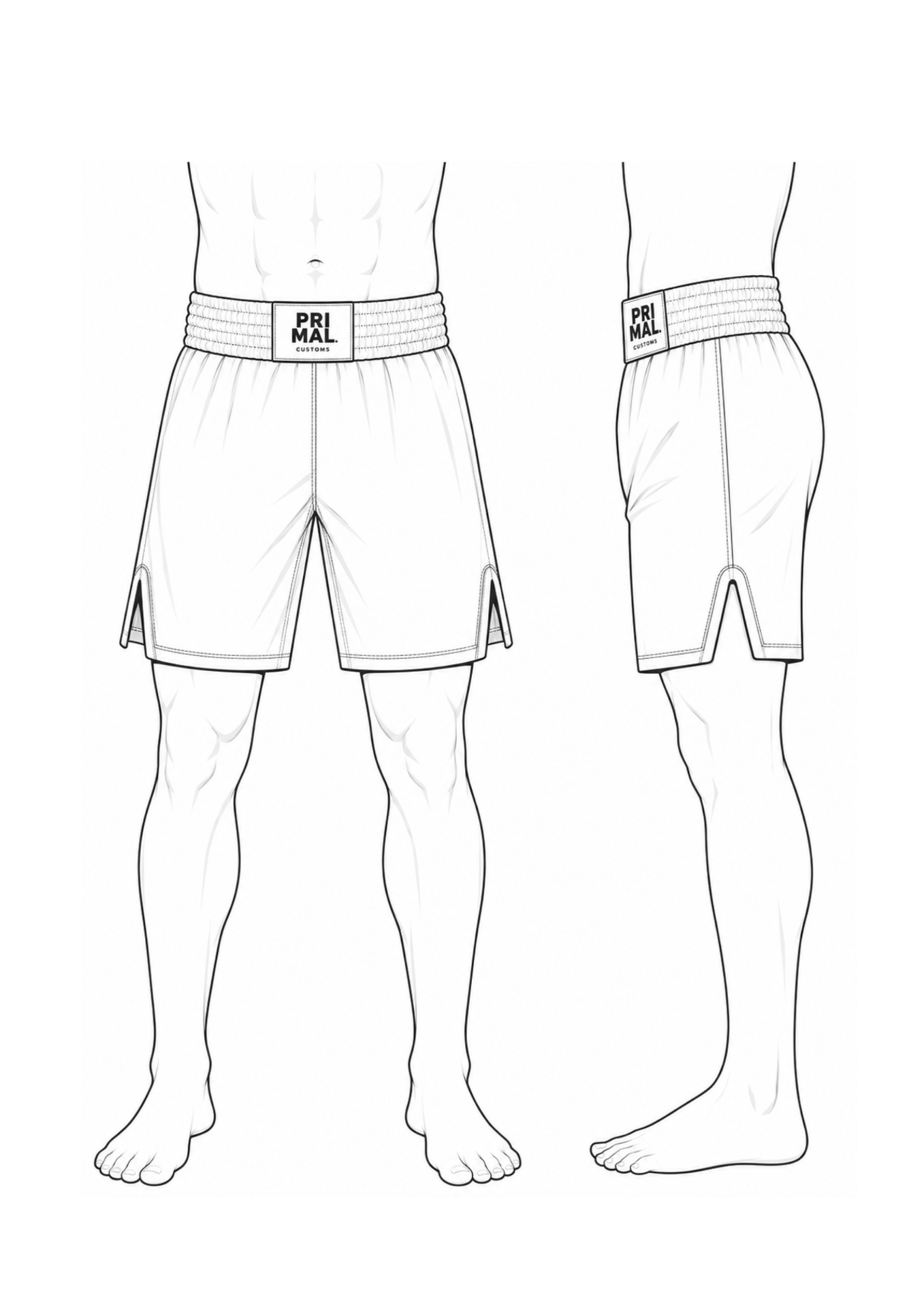 KICKBOXING cut technical drawing