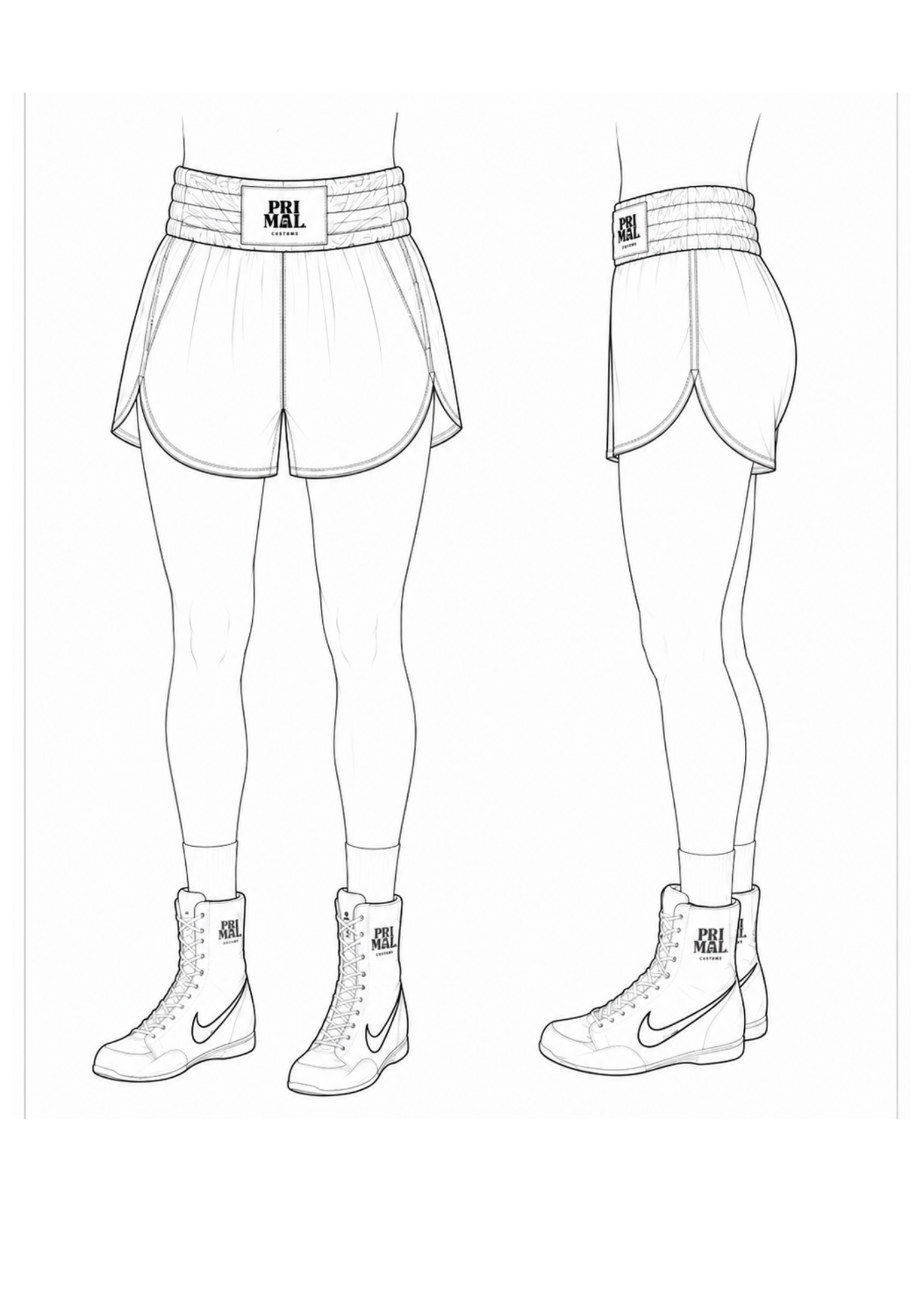 WOMANS cut technical drawing